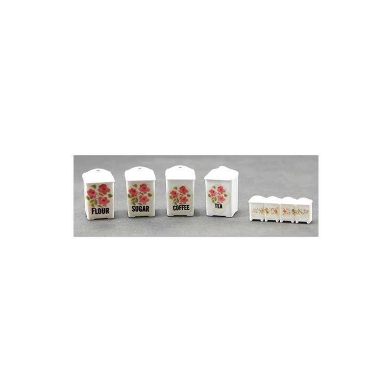 CANNISTER SET, PINK FLORAL