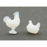 ROOSTER AND NESTING HEN