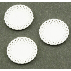 LACE-EDGED PLATES, (3)