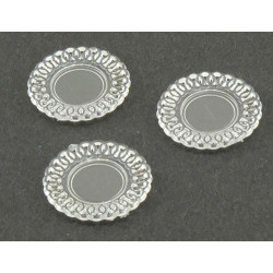 LACE-EDGED PLATES, 3PC CRYSTAL CLEAR