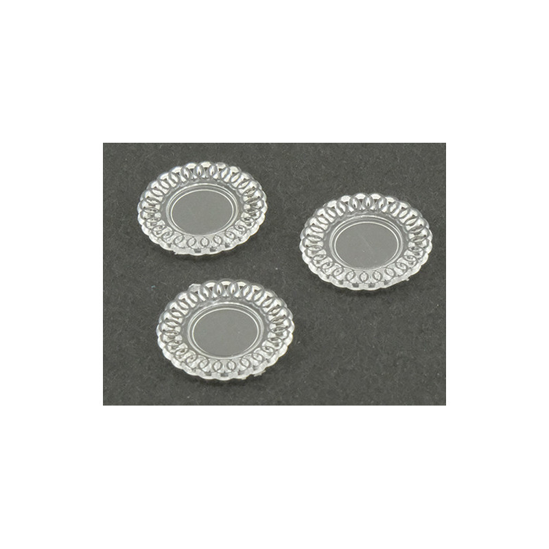 LACE-EDGED PLATES, 3PC CRYSTAL CLEAR
