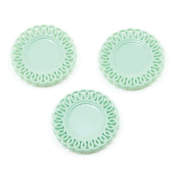 LACE-EDGED PLATES, 3PC, JADITE