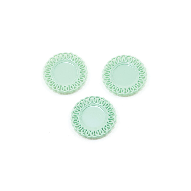 LACE-EDGED PLATES, 3PC, JADITE