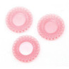 LACE-EDGED PLATES, 3PC, TRANSPARENT PINK