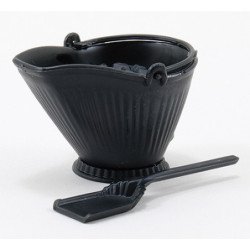 COAL SCUTTLE WITH SHOVEL & COAL