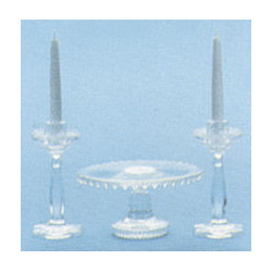 M-70C CAKE PLT/CANDLESTKS MINIKIT, CRYST