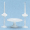 M-70W CAKE PLT/CANDLESTKS MINIKIT, WHITE