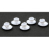 CUPS AND SAUCERS/WHITE, 24PC