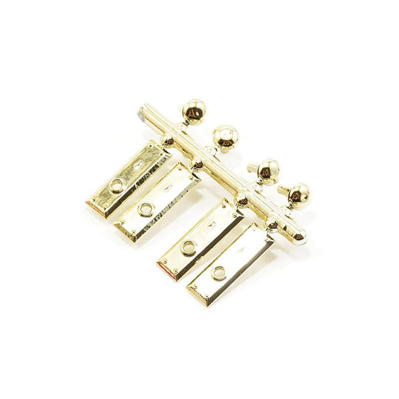 DOOR HARDWAR GOLD 4 KNOBS/4 PLATES