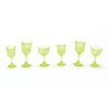 CUT STEMWARE, GREEN, 6/PC