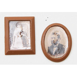 BROWN FRAMED SEPIA PHOTOS, 2/PC