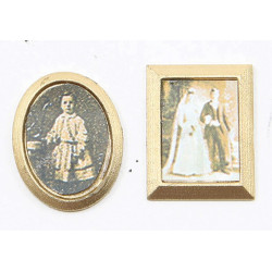 GOLD FRAMED SEPIA PHOTOS, 2/PC