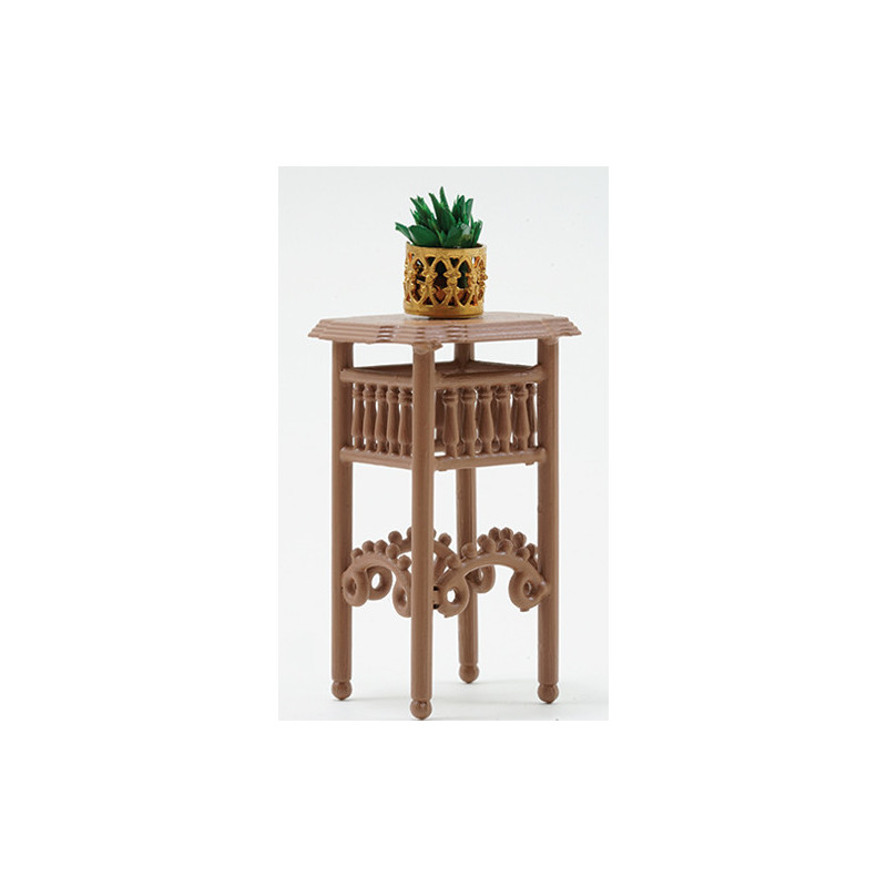 PLANT STAND W/PLANT, BROWN