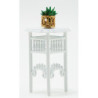 PLANT STAND W/PLANT, WHITE