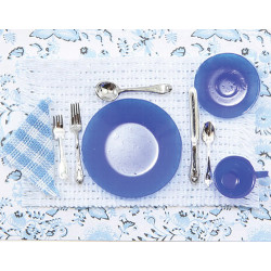 PLACE SETTING, COBALT BLUE, 8/PC