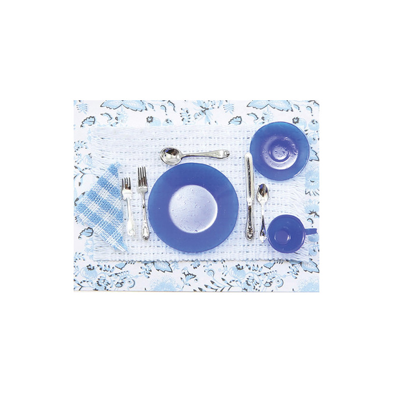PLACE SETTING, COBALT BLUE, 8/PC