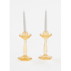 CANDLESTICKS, AMBER