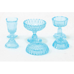 CANDY DISHES, 3PC, BLUE