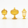 CANDY DISHES, 3PC, DARK AMBER