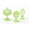 CANDY DISHES, 3PC GREEN