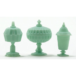 CANDY DISH SET, 3PC JADITE