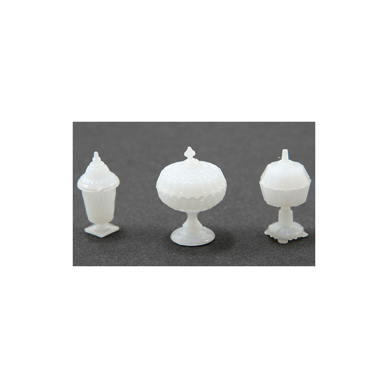 CANDY DISHES, 3PC, MILKGLASS