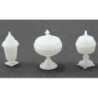 CANDY DISHES, 3PC, MILKGLASS