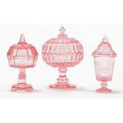 CANDY DISHES, 3PC PINK