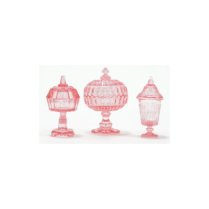 CANDY DISHES, 3PC PINK