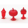 CANDY DISHES, 3PC, RED