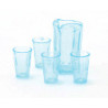 PITCHER W/4 GLASSES, BLUE
