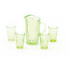 PITCHER W/4 GLASSES, GREEN