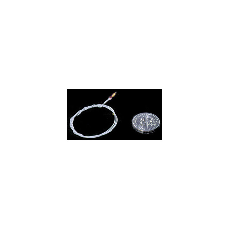 12 V. MICRO-FLAME BULB W/12 IN WHITE WIR