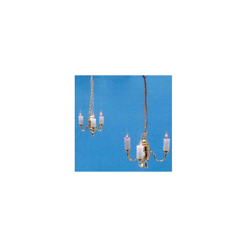 3-ARM COLONIAL CHANDELIER 1/2 SCALE