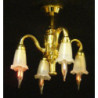 4 Down-Arm Frosted Tulip Shade Chandelier