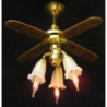 CEILING FAN W/3 TULIP SHADES 1/2 SCALE