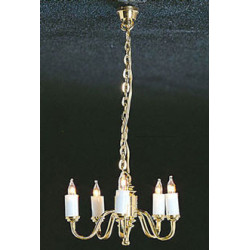 5 UP-ARM COLONIAL CHANDELIER