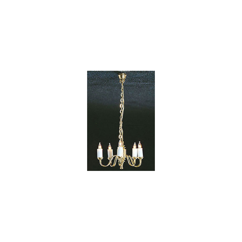 5 UP-ARM COLONIAL CHANDELIER