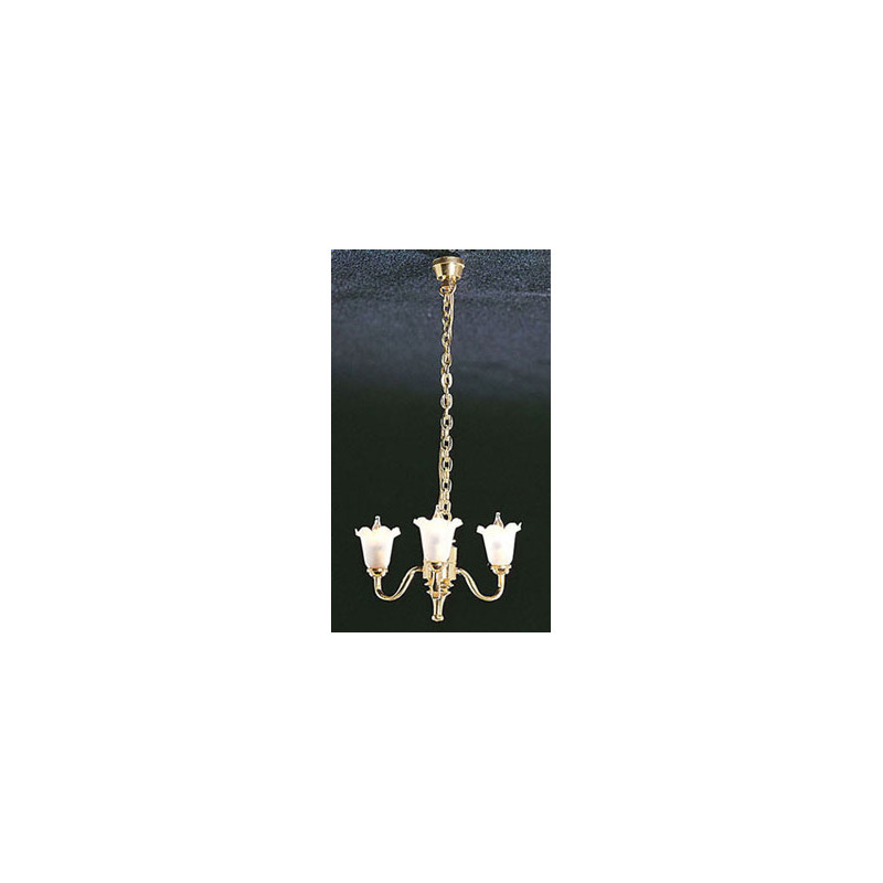 &MH734: 3 UP-ARM TULIP SHADE CHANDELIER
