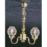 &MH879: 2 UP-ARM CLEAR GLOBE CHANDELIER
