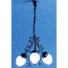 &MH1013: 3-ARM FILIGREE CHANDELIER, BLK