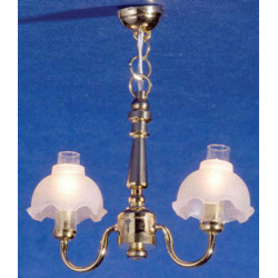 &MH726: CHANDELIER 2-ARM FLUTED SHADE