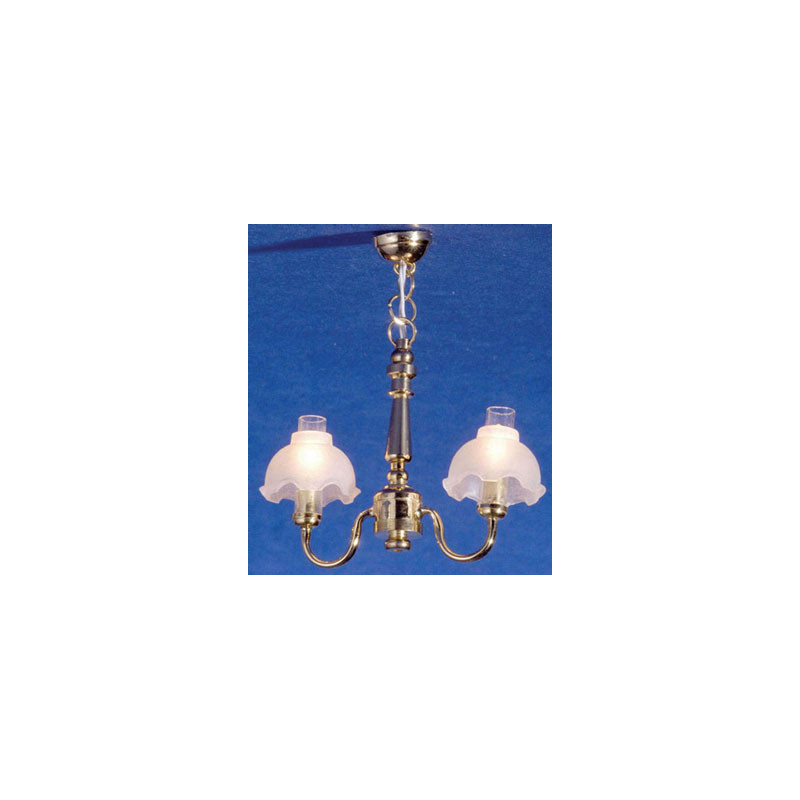 &MH726: CHANDELIER 2-ARM FLUTED SHADE
