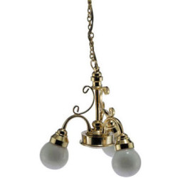 CHANDELIER 3-ARM FROSTED GLOBE