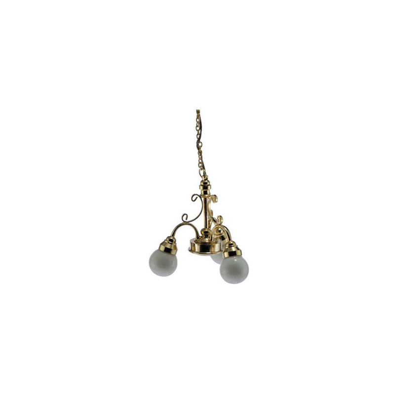CHANDELIER 3-ARM FROSTED GLOBE