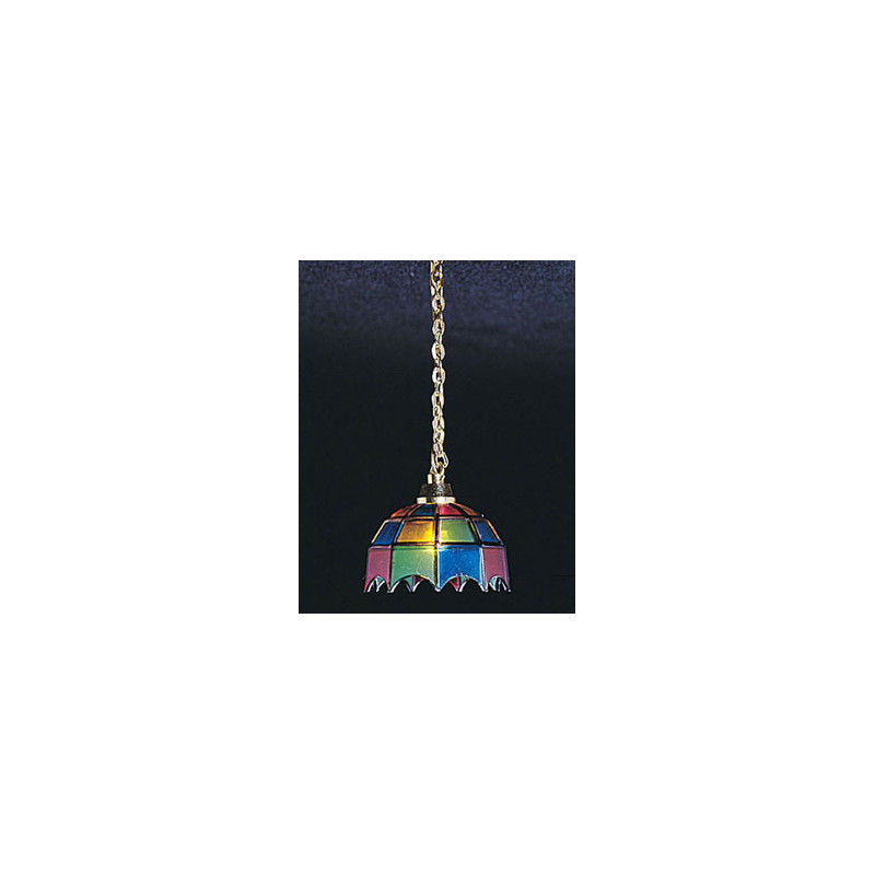 &MH601: COLORED TIFFANY HANGING LAMP