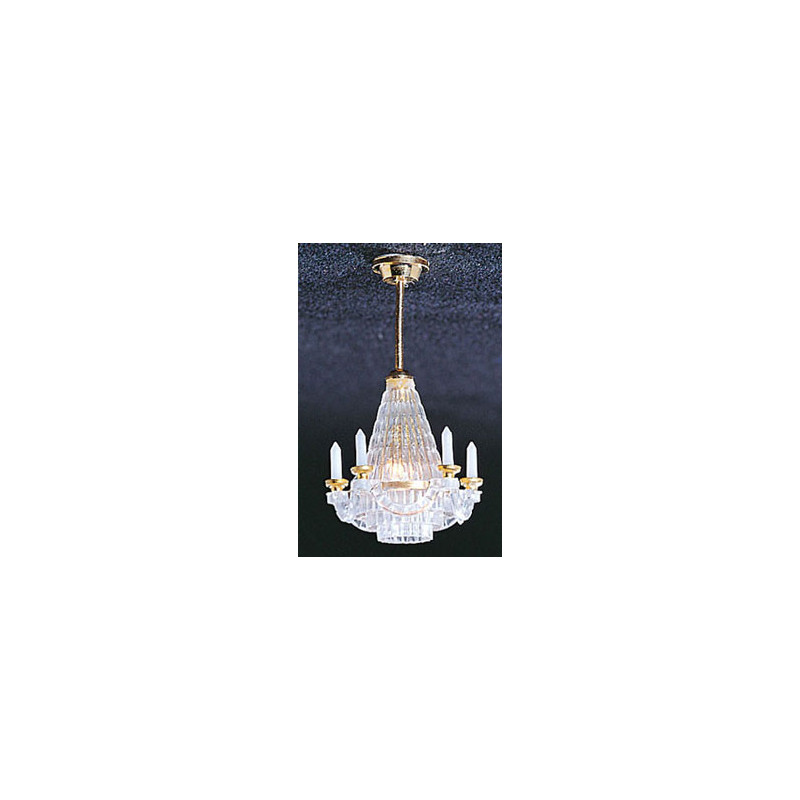 BRASS DOWNROD CHANDELIER