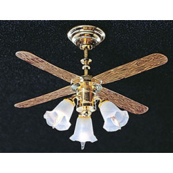 CEILING FAN W/3 TULIP SHADES