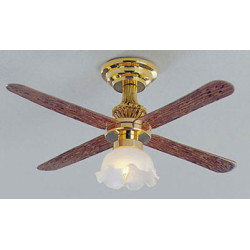 &MH719: CEILING FAN W/LG TULIP SHADE