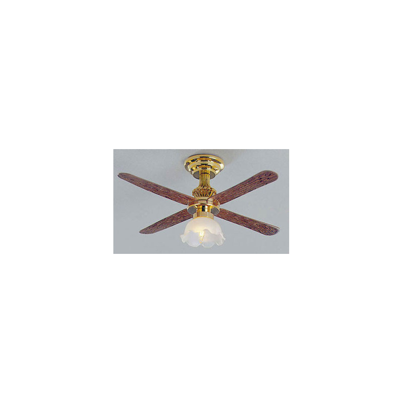 &MH719: CEILING FAN W/LG TULIP SHADE